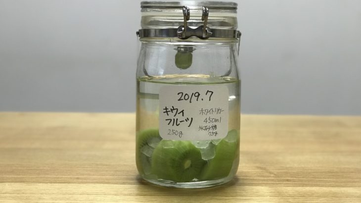 キウイ酒 【 キウイフルーツ × ホワイトリカー × 氷砂糖 】の作り方 (2019年7月)